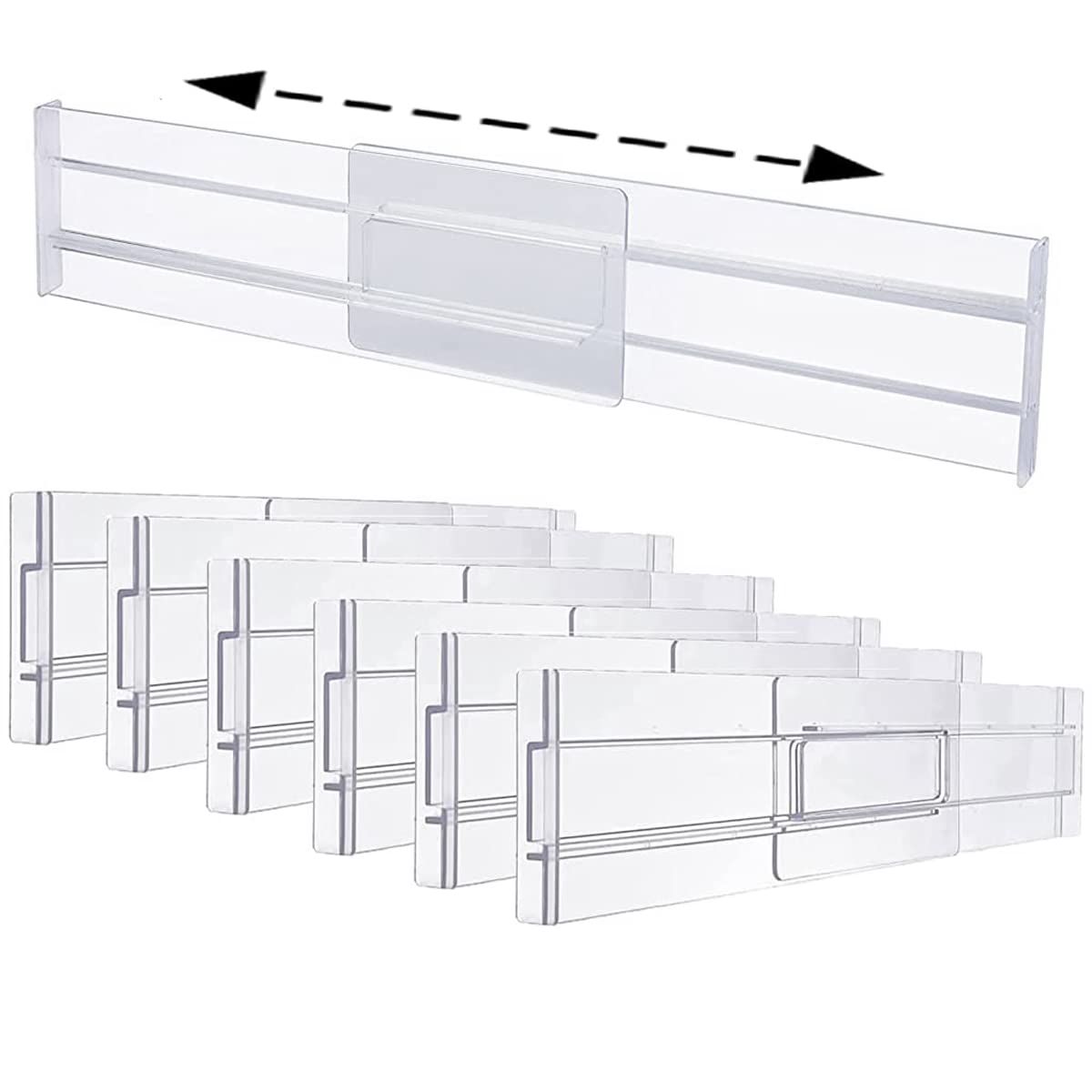 HASTHIP® Drawer Dividers Organizers 6 Pack, Adjustable 3.2