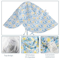 SNOWIE SOFT® Baby Sun Hat for Kids Floral Print Beach Hat for Baby with Neck Flap, Summer UPF 50+ Sun Protection Baby Cap with Adjustable Chin Strap, Windproof Baby Caps 1-3 Years Baby Shower Gifts