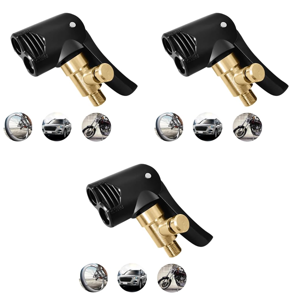 STHIRA Universal Valve Adapter for Car Bike and Motorcycle Tires featuring 2 in 1 Design | 3 PCS Set