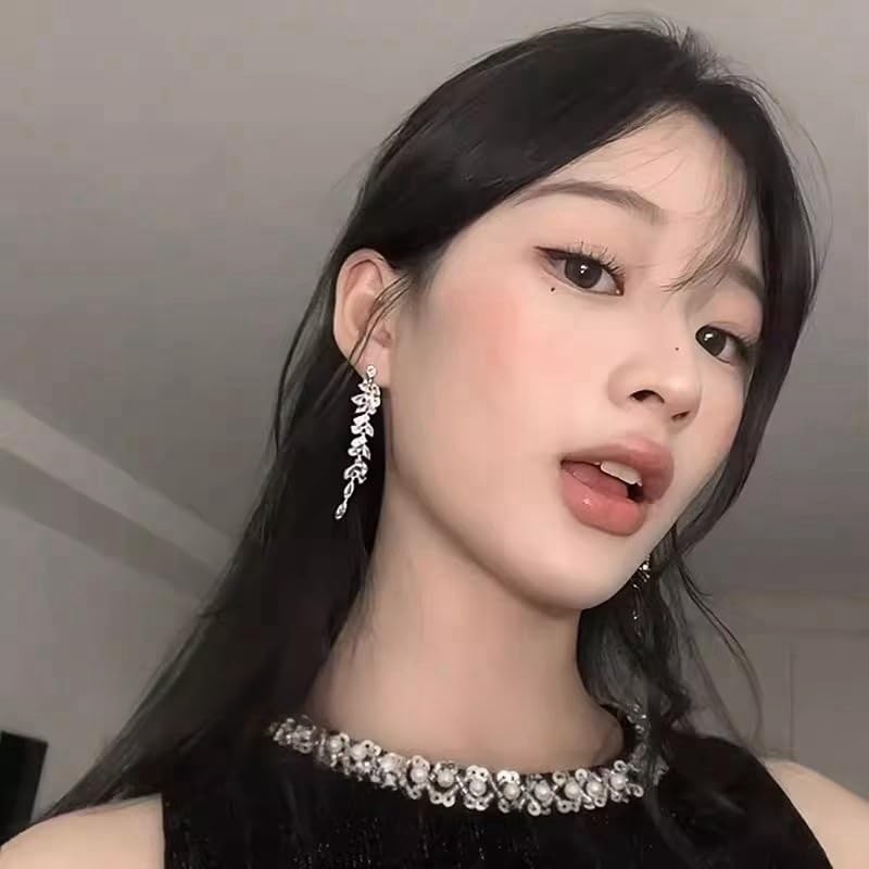 Zibuyu Tassel Drop Earrings for Women featuring Sparkling Rhinestones and Hypoallergenic Alloy | Elegant Dangle Jewelry for Parties and Weddings