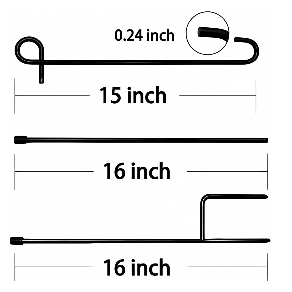 Optifit Flag Stand for Garden and Yard Decorations featuring 34.3 in Metal Rod and Anti Wind Clips