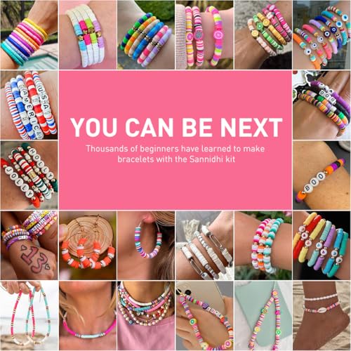 SANNIDHI® 5100 PCS Clay Beads Bracelet Making Kit for Beginner Friendship Preppy Polymer Heishi for Jewelry with Charms DIY Arts Crafts Gifts