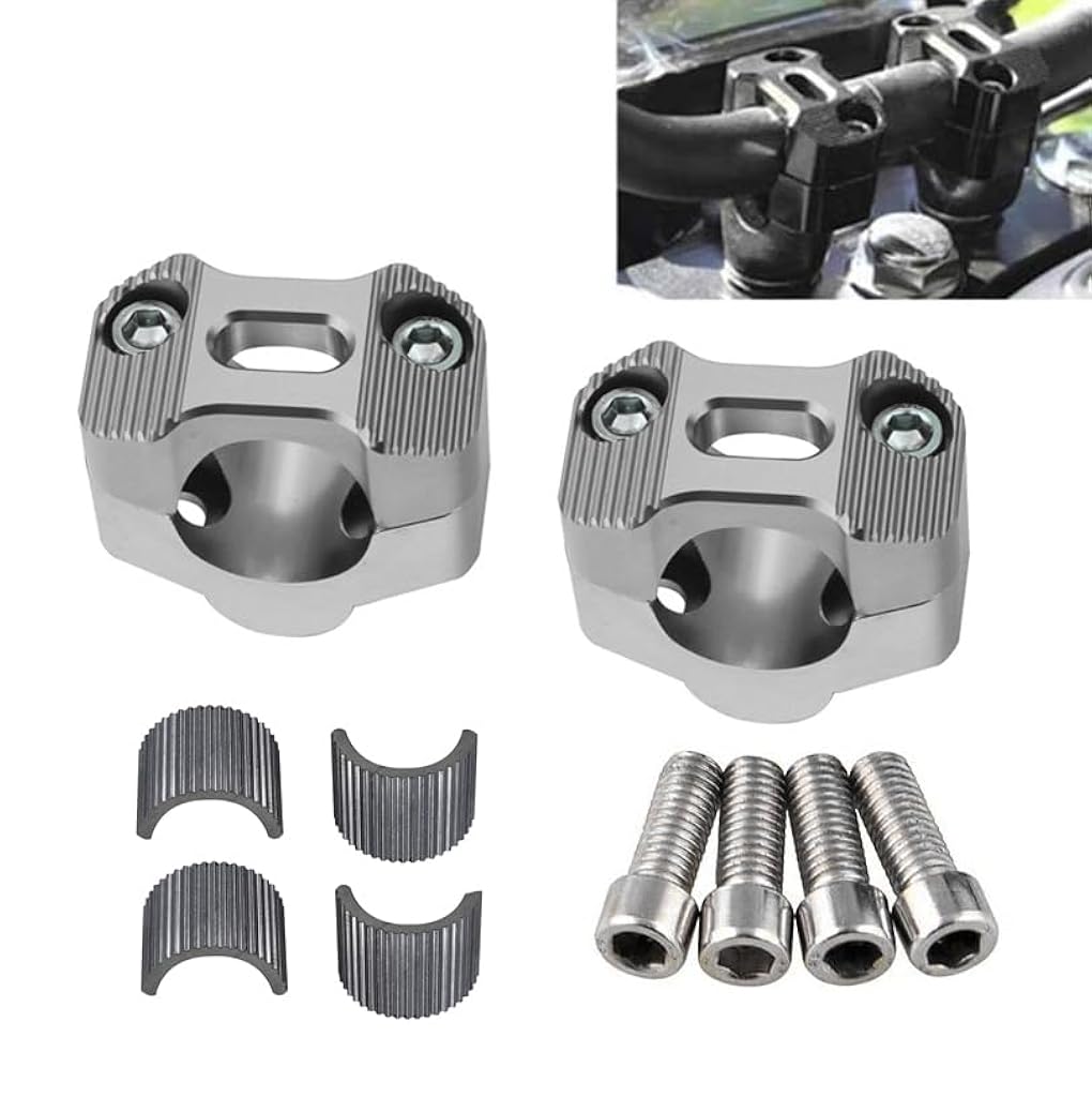 STHIRA® Motorcycle Handlebar Riser Kit Aluminum Alloy  Bar Mount Clamps Universal 7/8