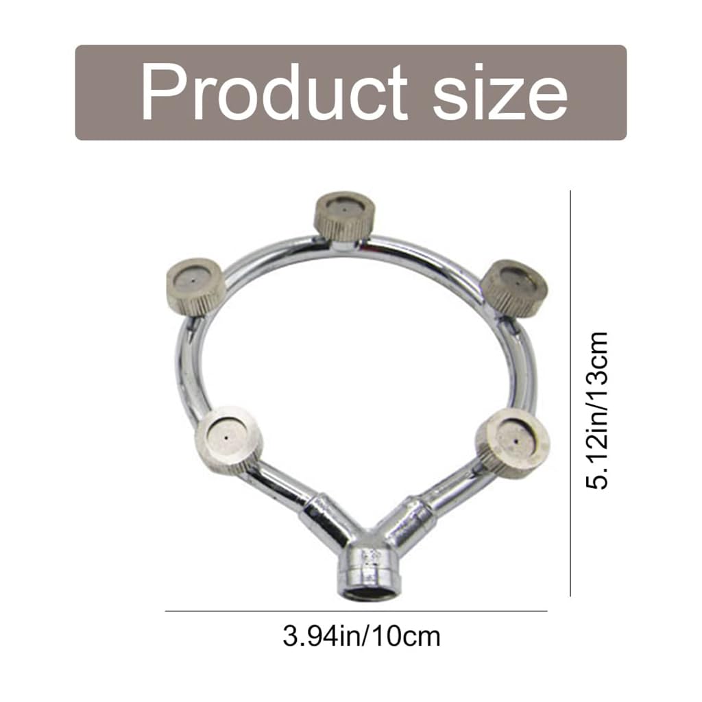 ZIBUYU Stainless Steel Atomizing Misting Nozzles for Garden Cooling and Irrigation | Ring-Shaped Porous Sprayers for Water-Saving Humidification