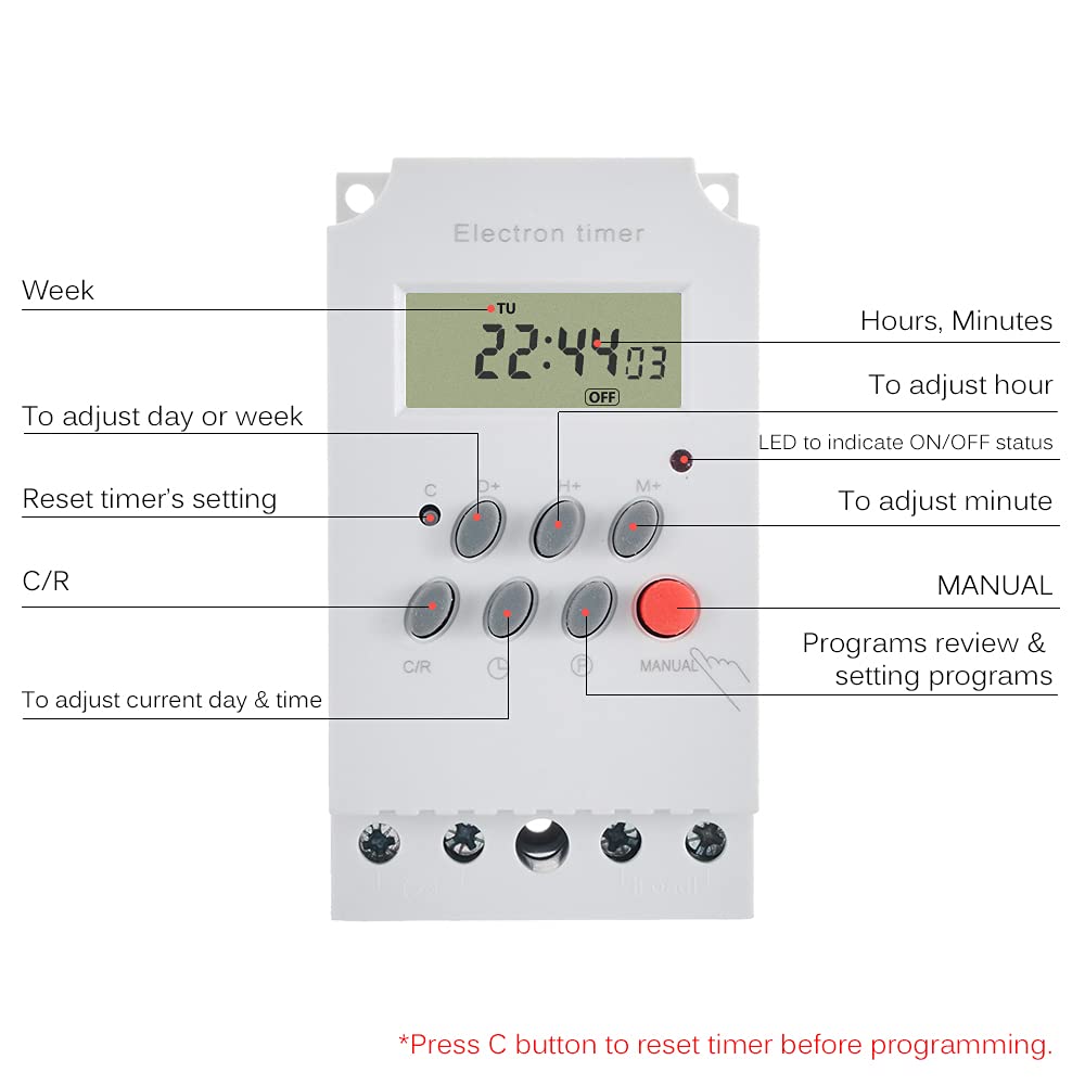 Supvox Blackt Electrotech (BT41D4) : Digital Electronic Timer Switch 220V 25Amp DIN RAIL Programmable