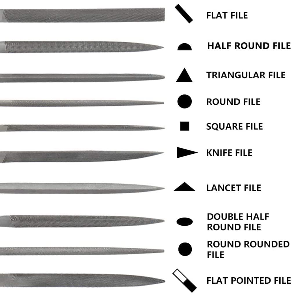 HASTHIP File Tools Set for Wood and Metal Craftwork with Anti-Slip Handles 20 pcs 5mm 180mm