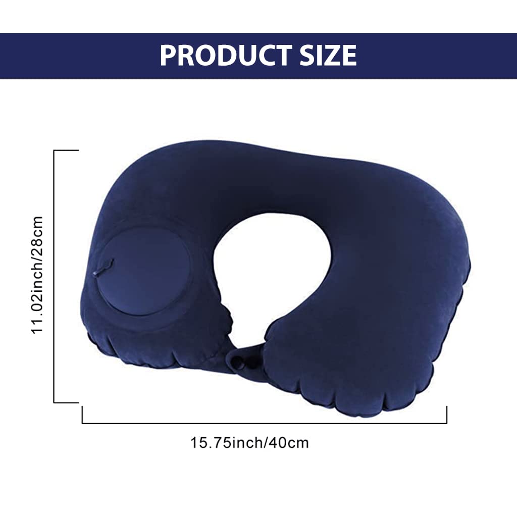 PALAY Inflatable Travel Neck Pillow for Airplane Car and Office with Self Pump Velvet Support