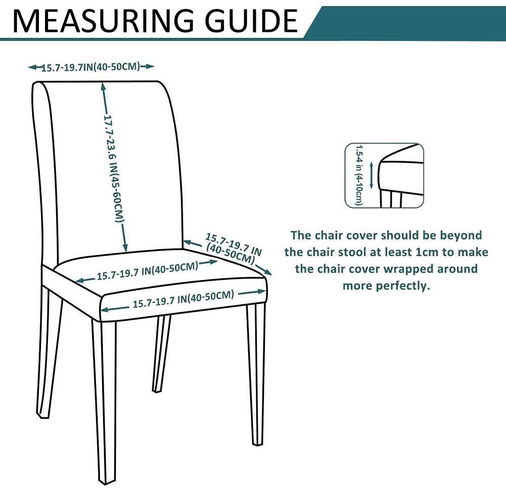HASTHIP Dining Chair Covers for Home and Kitchen with Elastic Hem Fit 18–23 in Back | Washable Spandex Protector Set of 4