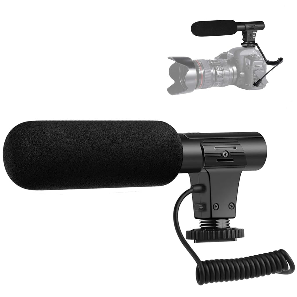 ZORBES® Camera Microphone Supercardioid Directional Camera-mount Shotgun Microphone Video Microphone Battery Operated Shotgun Microphone Universal Compatible with Standard Microphone Mount & Hot Shoe