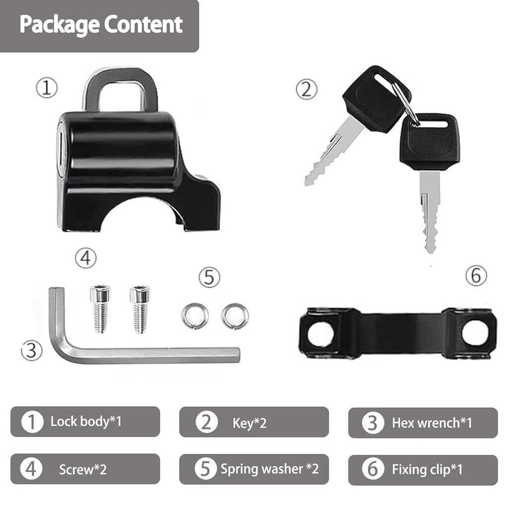 STHIRA Helmet Lock for Bike with Anti Theft Mechanism and 22–28mm Aluminum Alloy Handlebar Fit | Rust Resistant Security for Motorcycle Scooty and E Bike