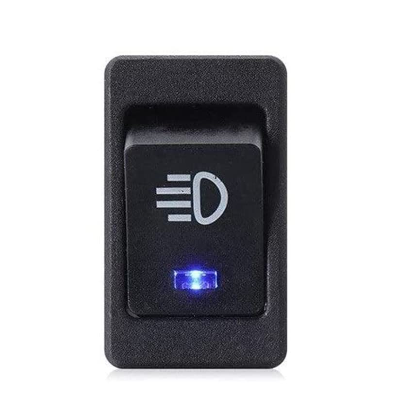 ZIBUYU Fog Light Switch Fog Lamp Switch for Modification 12V 35A Blue LED Fog Light Toggle Rocker Switch 4Pin ON/Off for Universal Auto Car ASW-17D