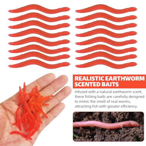 Proberos® 300PCS Realistic Earthworm Fishing Bait Soft Artificial Worms for Freshwater and Saltwater Rod 3.5CM