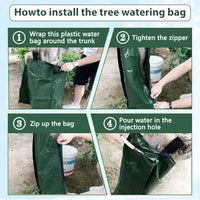 HASTHIP® 90L Tree Watering Bag, PE Wear-resistant Slow Release Watering Bag for Newly Planted Trees and Shrubs, Splicable Plant Life Support Water Bag