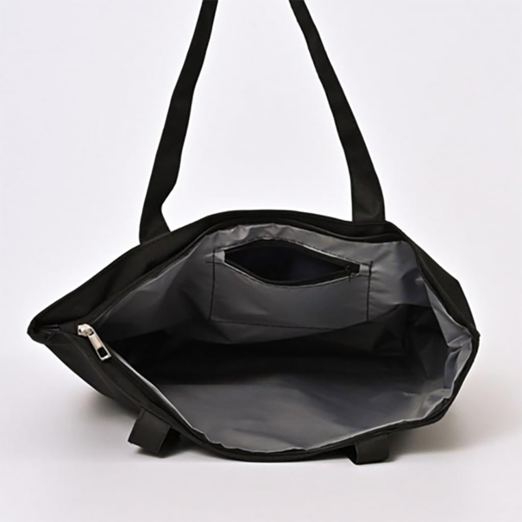 Zibuyu Aesthetic Canvas Tote Bag for Women with Foldable Design and Black Graphic Print | Eco-Friendly Reusable Cotton Shopping Bag