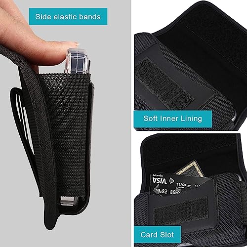 GUSTAVE® Mobile Pouch for Men with Belt Clip Anti-scratch and Waterproof Phone Holster with Card Holder Durable for Under 7in Phone Gift Husband Father 2 PCS