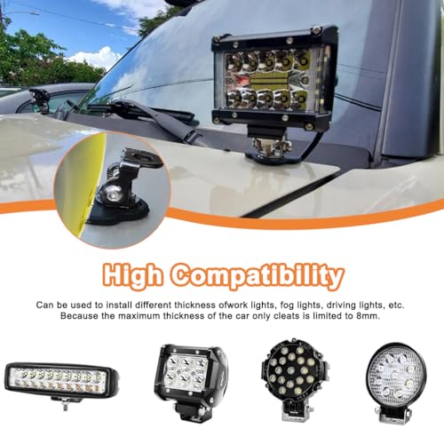 STHIRA® 2 PCS Car Hood Light Bar Non-Destructive Fixing Bracket, Waterproof Adjustable Spotlight LED Work Light Base
