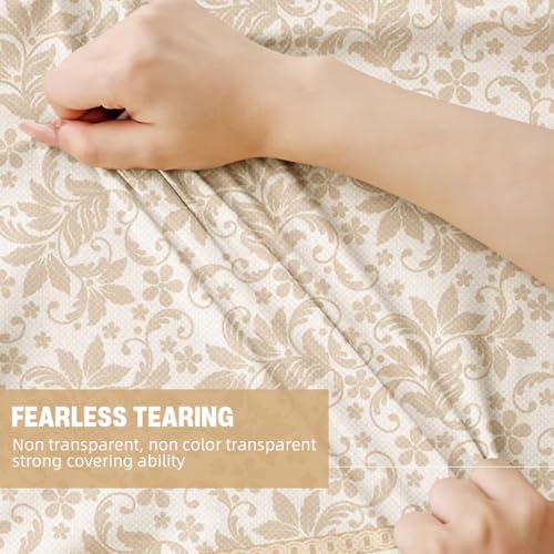 HASTHIP® Dining Table Cover Cloth 4-6 Seater Waterproof - 55 x 78 inch Washable Table Cover Waterproof PVC with Dust-Proof Wrinkle Resistant for Restaurant, Picnic, Bistro, Kitchen - Beige