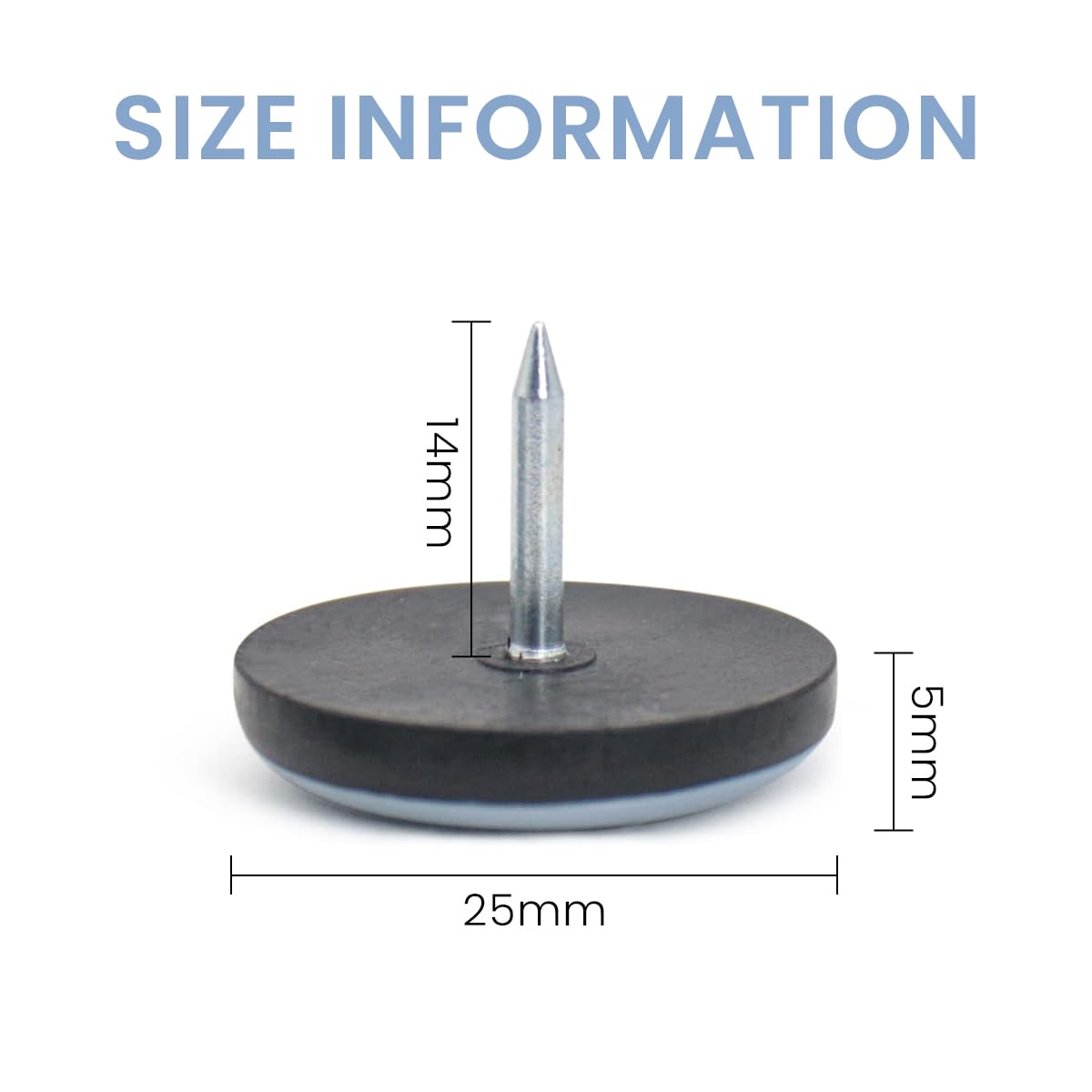 HASTHIP Furniture Pads for Chair Legs 20 pcs with PTFE Nail On Glides 25 mm | Floor Protector for Wooden and Carpeted Surfaces