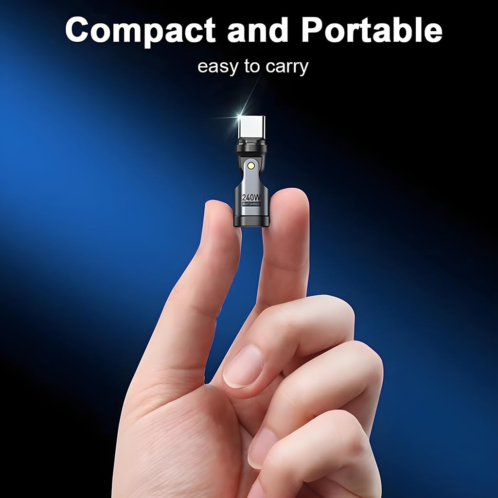 ZORBES PD 240W Fast Charger Adapter for Type C Devices with 180° Swivel Magnetic Connector | Aluminum Alloy Housing