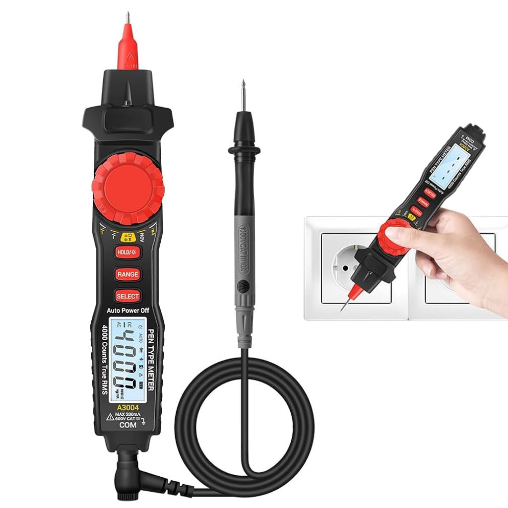 Serplex® Voltage Multimeter Digital Multimeter 4000 Count AC/DC Voltage Tester, Voltmeter Sensor, Live Wire Detection, Resistance, Continuity, Capacitance, and Diode Testing, Battery Operated