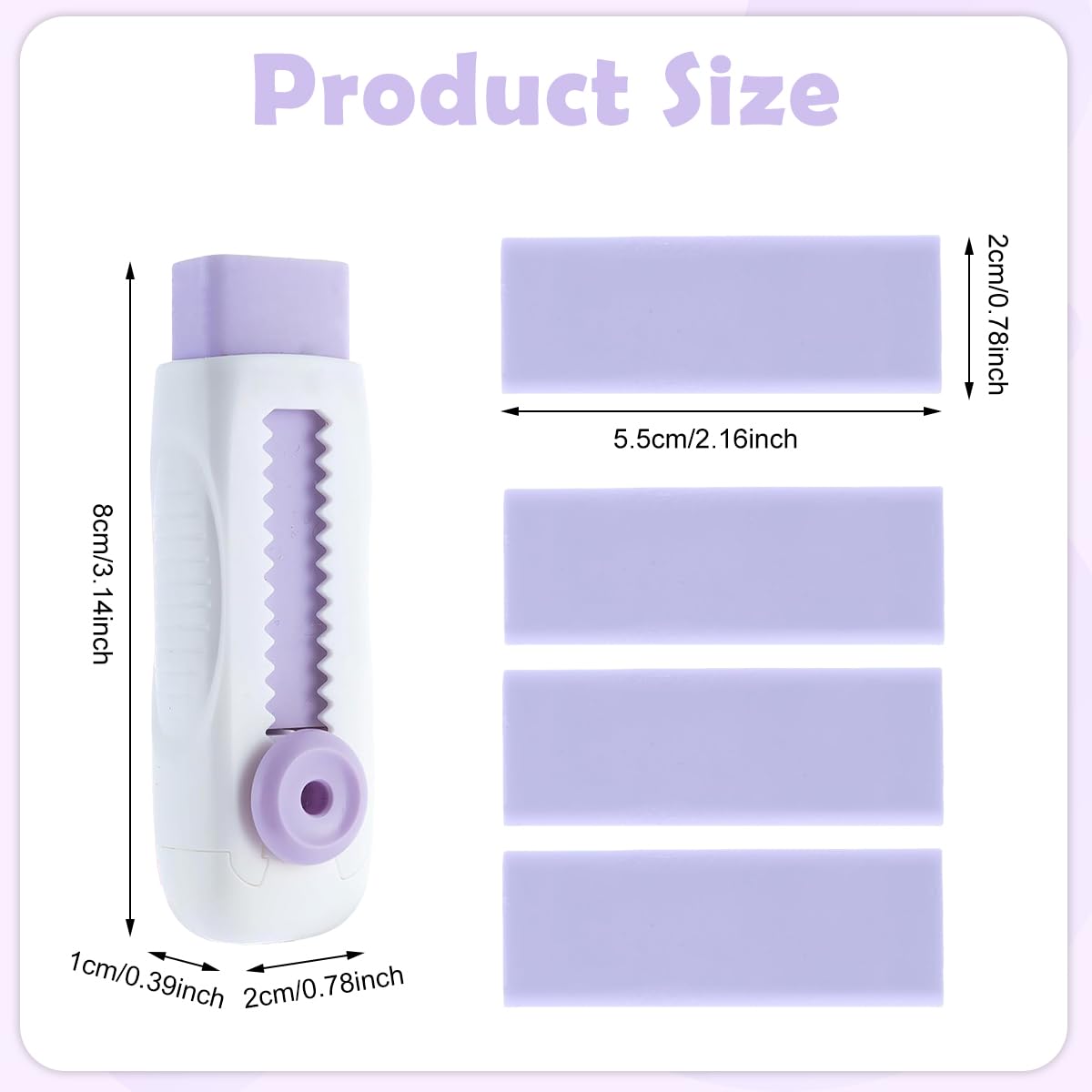 Climberty Erasers for School and Office with 4 Refills featuring Retractable Refillable Design