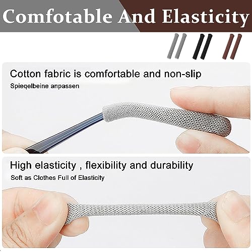 HASTHIP® 3 Pairs Anti-Slip Glasses Ear Grip Soft Knitting Eyeglasses Temple Tips Sleeve Universal Elastic Eyeglass Cushion Retainer for Sunglasses Eyewear 2PCS