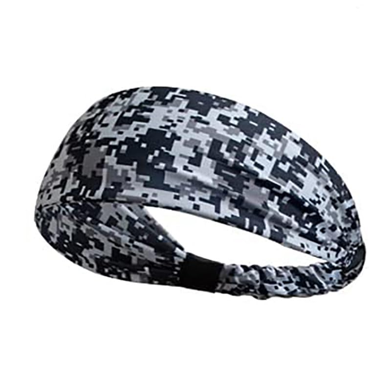 Proberos® Men Non Slip Sweatbands Lightweight Colorful Headbands（Black and White）