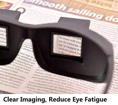 ELEPHANTBOAT Lazy Prism Glasses for Reading in Bed with 90° View | Black Plastic 160mm Frame