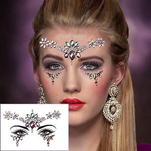 MAYCREATE® Face Gems Rhinestone Face Decoration Jewelry Sticker For Women Girls Mermaid's Tears Makeup Sticker Artist Temporary Eyes Decor Crystal Face Jewels for Festival, Party, Rave