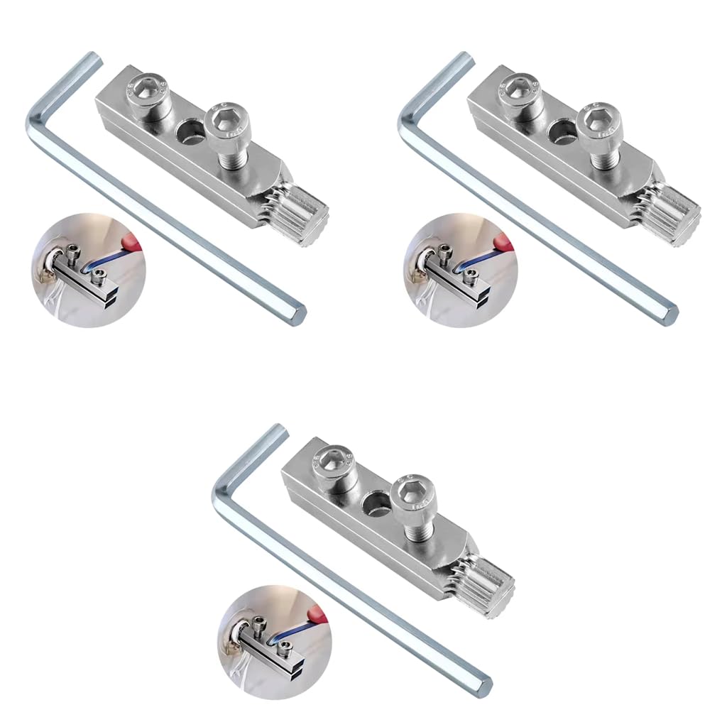 Serplex Faucet Angle Valve Broken Wire Extractor for 1/2 and 3/4 in Threads with Dual Screw Fixing | Stainless Steel 3 PCS Tool