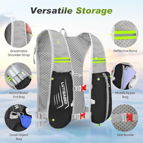 Proberos® Hydration Vest Running Backpack Lightweight Vest for Outdoor Cycling Mesh Bag for Trail and Cycling 3 PCS