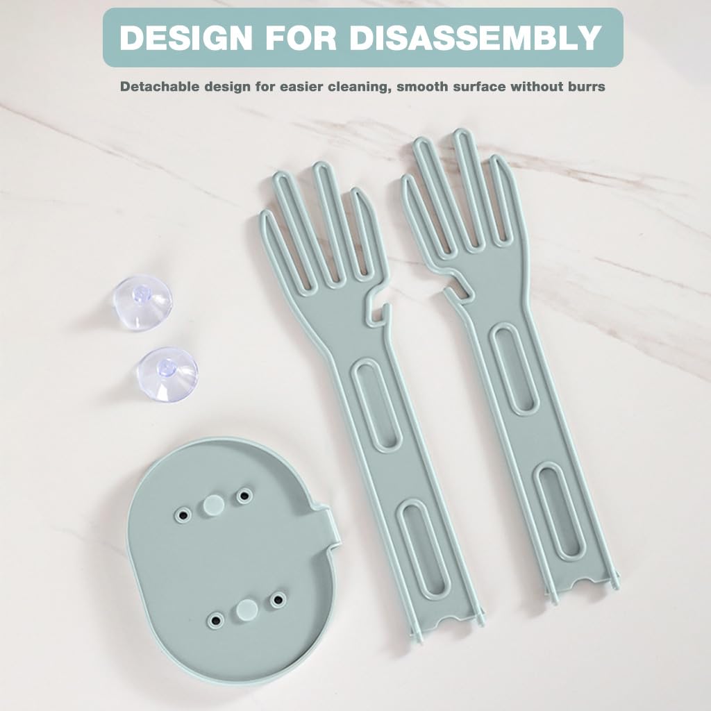 Supvox Kitchen Glove Drying Rack with Suction Cup Base and Drip Tray | Palm-Shaped Stand