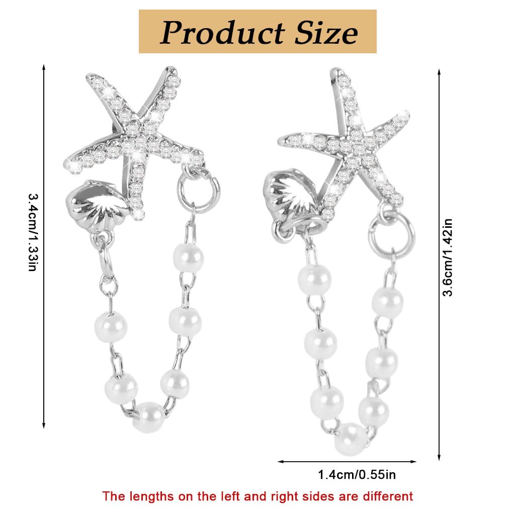 SANNIDHI Earrings for Women featuring Starfish and Shell Charms with Faux Pearls | Boho Beach Jewelry
