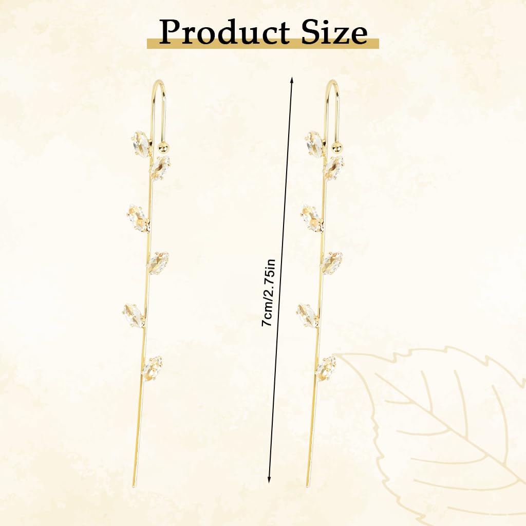 ZIBUYU Earrings for Women with Gold Crystal Crawler Hook Design | Elegant Party Jewelry Gift