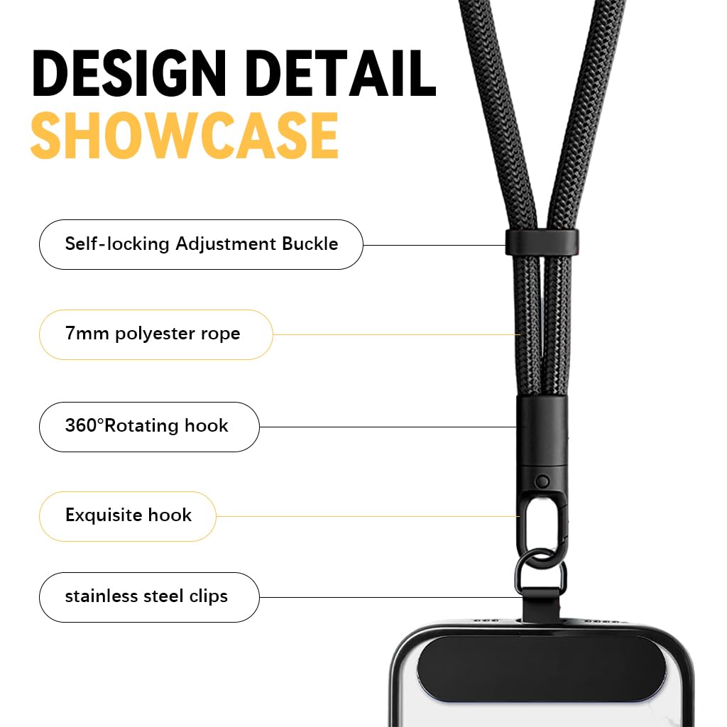 ZORBES Phone Lanyards for Case with 360 Degree Swivel Quick Release | 2 Pack Nylon Wristlets