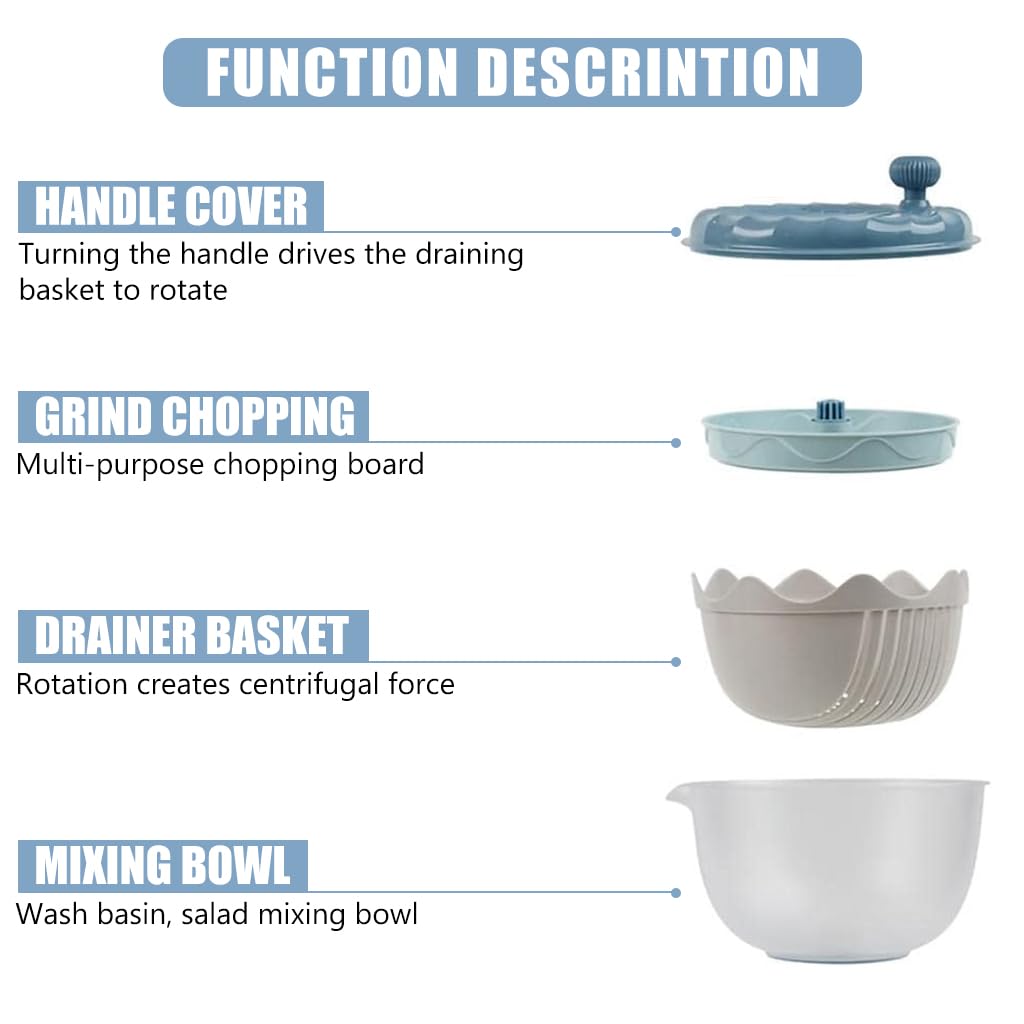 Supvox Salad Spinner for Washing and Drying Vegetables with One‑Touch Pump | BPA‑Free Bowl