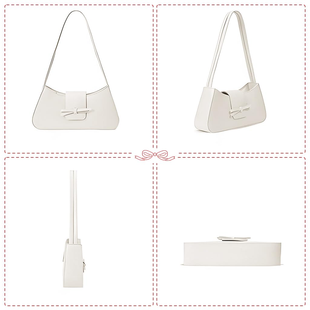 PALAY Shoulder Bag for Women featuring Bow Charm and Snap & Zipper Closure | 27x14cm Patent Leather
