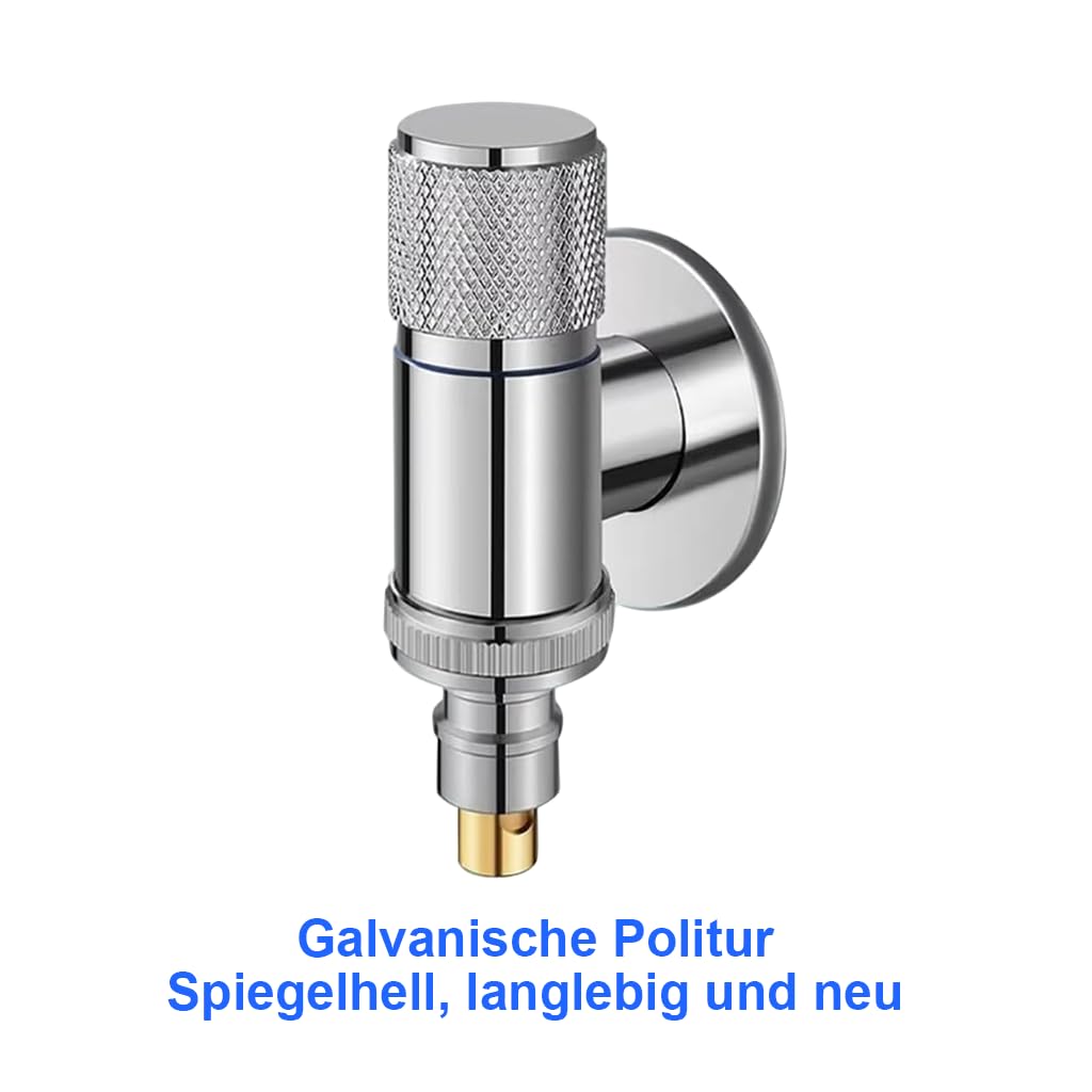 HASTHIP Washing Machine Faucet for Laundry and Dishwasher with Automatic Water Stop Valve Chrome Stainless Steel 2PCS