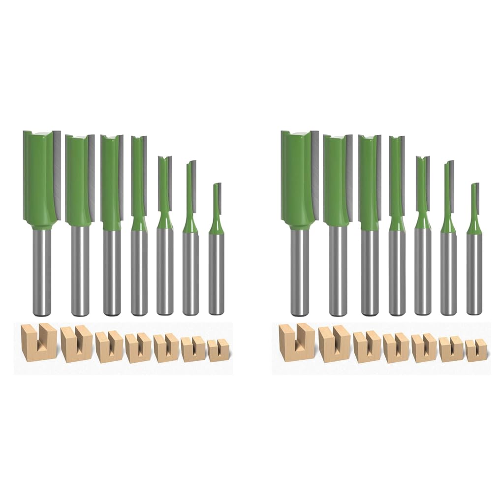 Serplex Router Bit Set for Woodworking with 7PCS 1/4 Inch Shank Tungsten Carbide | 3–12mm Cutting Diameter