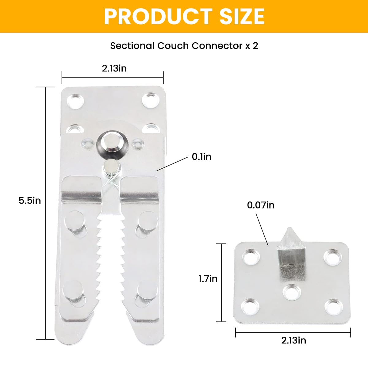 HASTHIP Sectional Couch Connectors for Modular Sofas featuring Screw-Fixed Metal Brackets | Secure Alignment