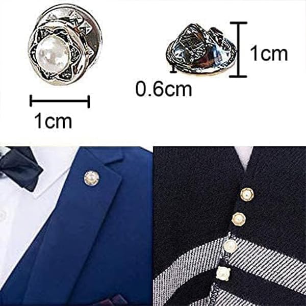 ZIBUYU Pearl Safety Pins for Dresses and Shawls with Secure Clasps | 10Pcs Decorative Brooch Set