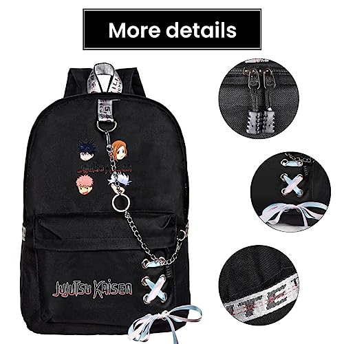 PALAY® Jujutsu Kaisen Anime Laptop Backpack College Schoolbag Printed Rucksack Large Casual Daypack Bookbag Cosplay Backpack Casual Bag for Boys & Girls (30X14X43cm)