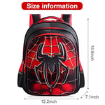 PALAY® School Kids Backpack 3D Cartoon Spider Print Hard Shell Backpack Lightweight School Backpack Padded Shoulder Strap And Lift Handle Waterproof School Backpack School Gift for Kids 6-10 Years Old