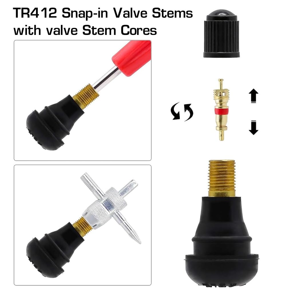 STHIRA Valve Stem Tool Kit with 40 pcs set and 4 way core remover | for car tire repair