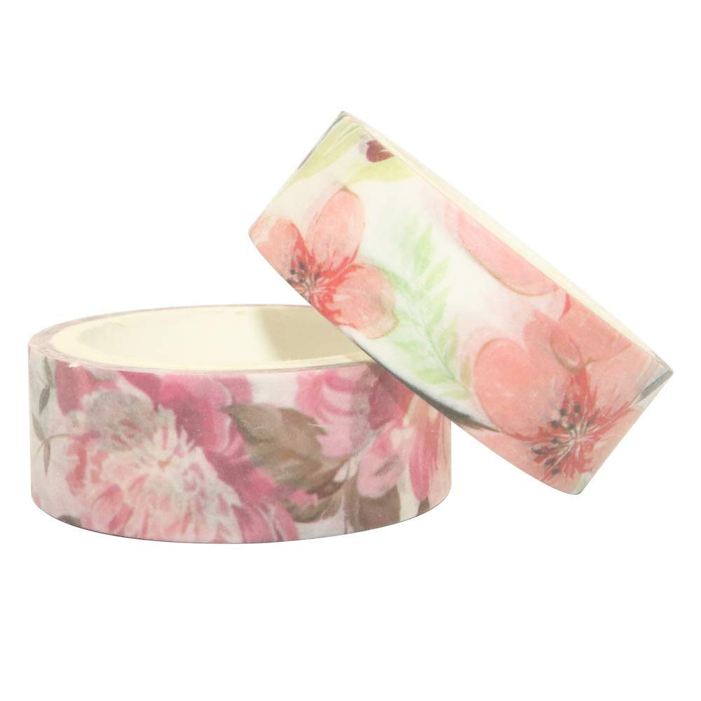 HASTHIP 10 Roll Spring Flower Washi Tape Set Masking Decoration Tape(Warm Color)