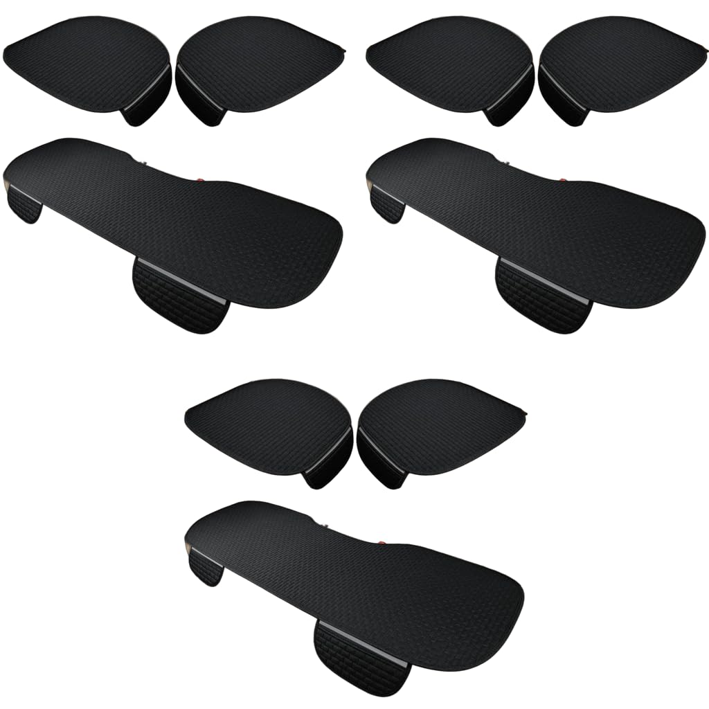 STHIRA Car Seat Covers 9PCS for Summer with Silicone Non Slip Grip and Flax Black Design