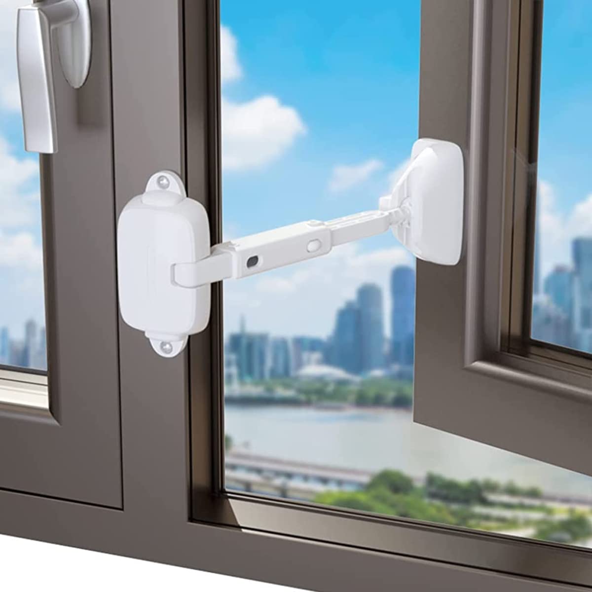 HASTHIP Baby Safety Window Lock for Kids with Adjustable 3.5–5.3 in Gap | Aluminum Alloy Restrictor