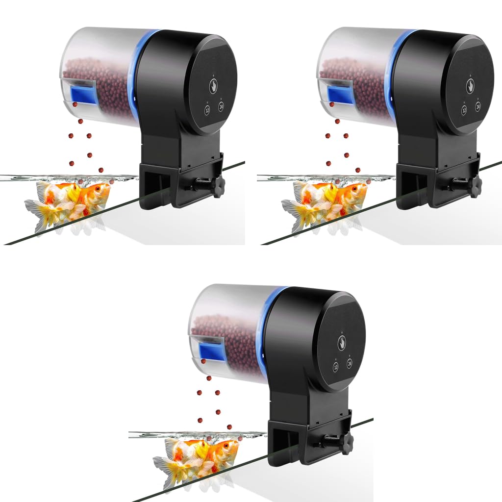 ZIBUYU Automatic Fish Feeder for Aquarium with 50g Capacity | Timed Portion Control Feeding