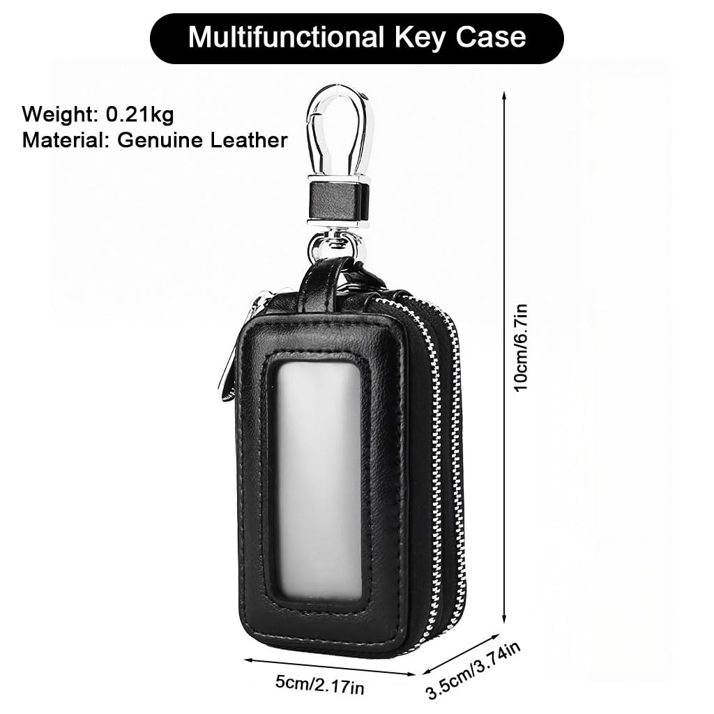 STHIRA Car Key Holder for Car and House Keys with Double Layer Organizer and 5.5x9cm PU Case