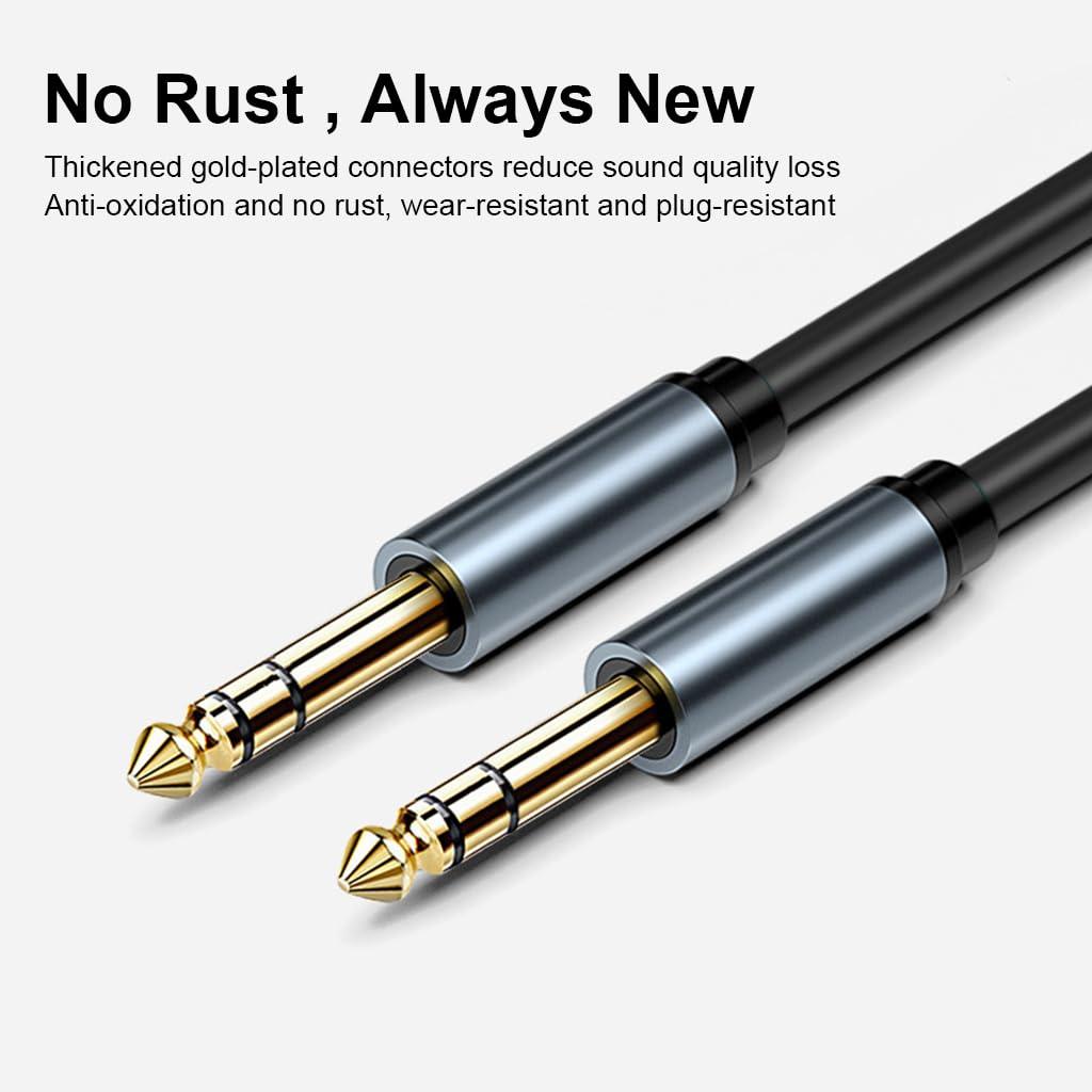 ZORBES Instrument Audio Cable 6.6ft for Guitars Keyboards and Mixers featuring Gold Plated Connectors and Nylon Braided Design